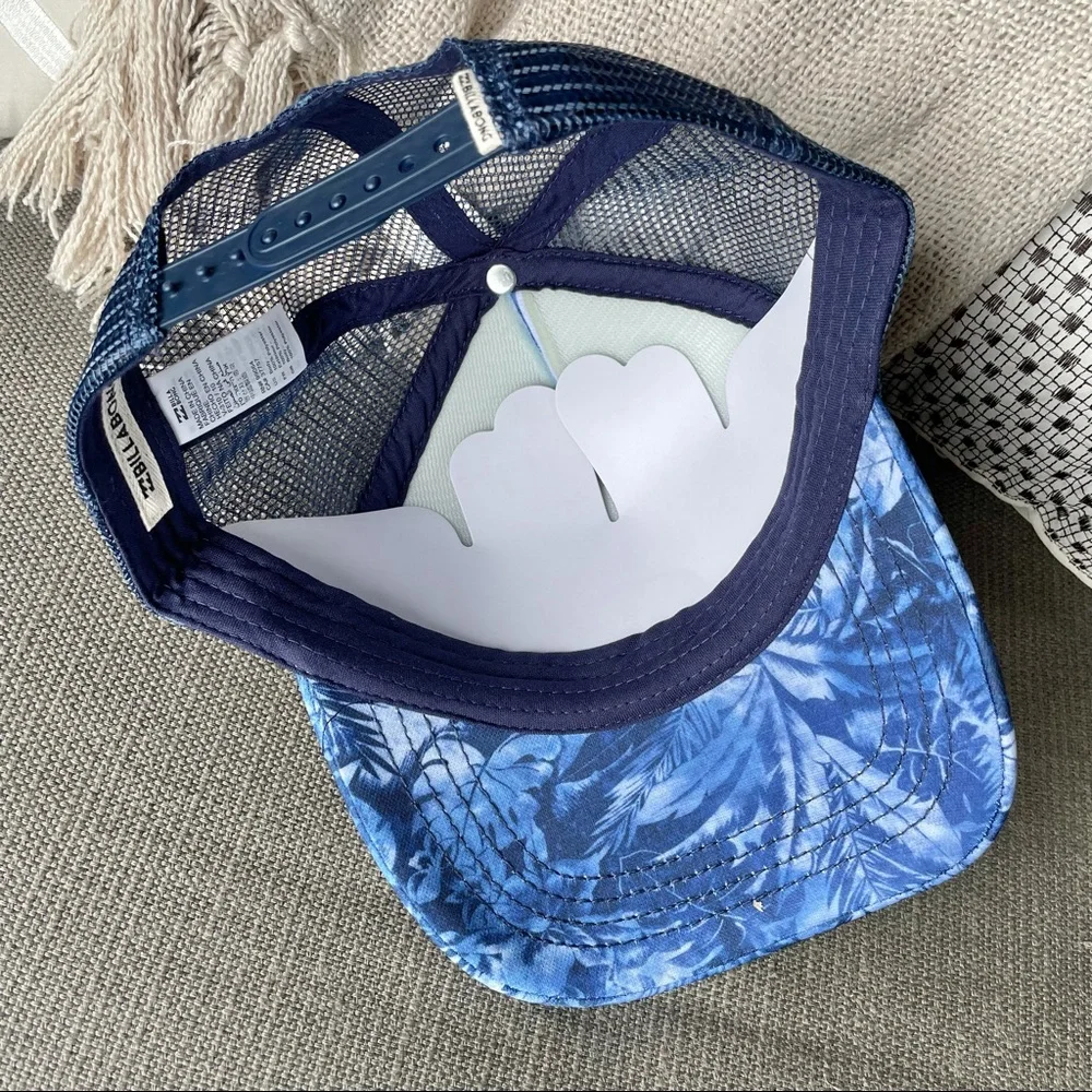Billabong Florida Blue Palm Trees Trucker Hat Women’s Snapback Cap NWT